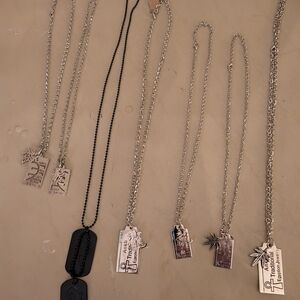 Silver and Black Pendant Necklaces